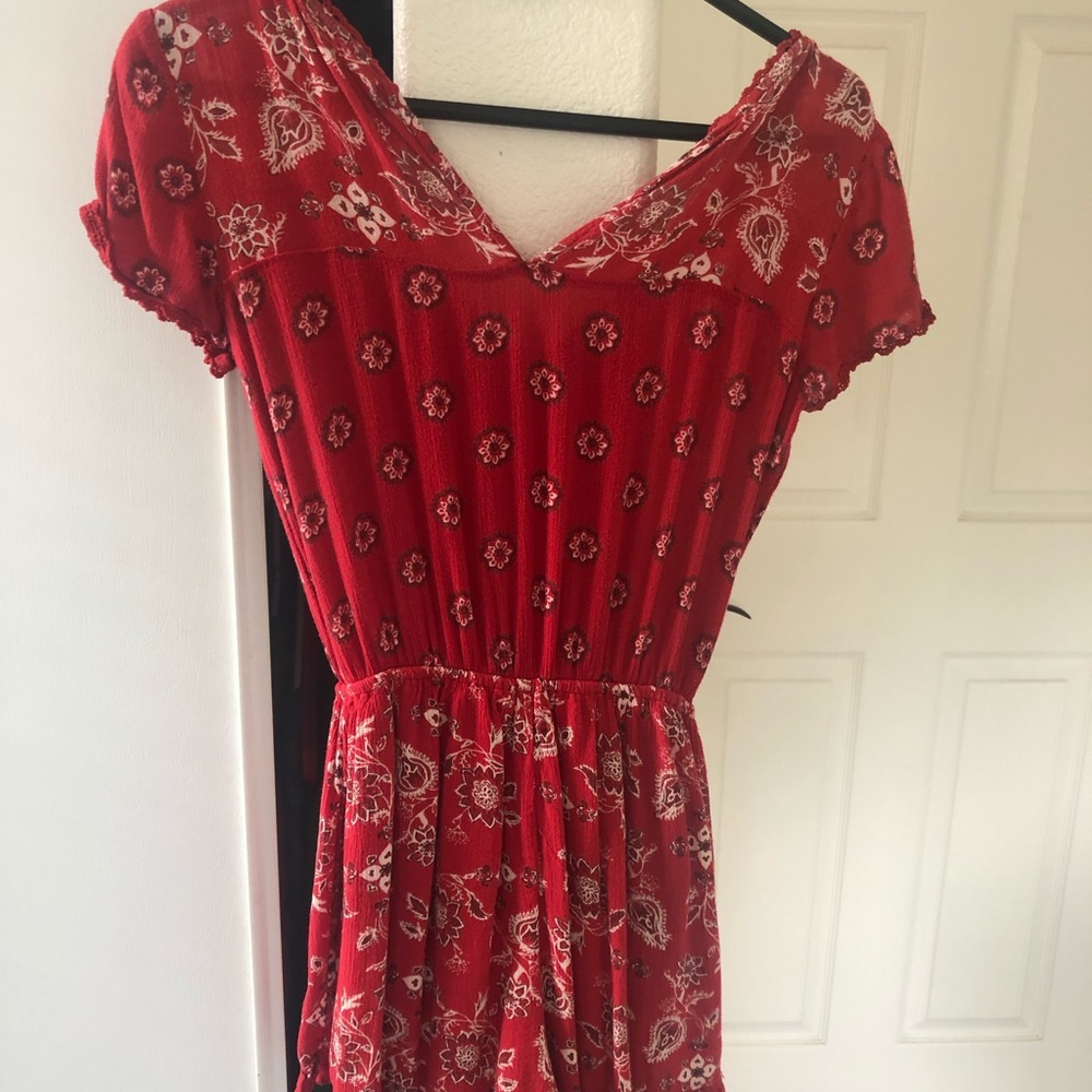 Floral Red Romper